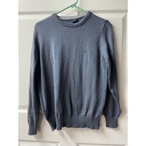 Defacto  Sweater Men Small Crew Neck Gray Preppy Tight Knit Pullover Long Sleeve